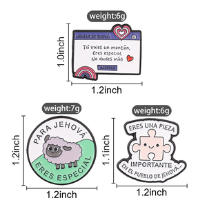 Ensemble d'épingles en émail inspirantes sur le thème de Jéhovah en espagnol, broche avec citation religieuse pour la décoration de sac à dos - Product Image 6