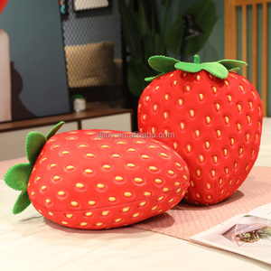 Yangzhou stuff fragola peluche cuscino basso moq personalizzato frutta verdura giocattolo per bambini farcito peluche cuscino per bambini - Product Image 3