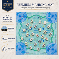 Alas Mahjong Lipat Modern Amerika Mewah untuk Acara Pesta di Rumah, Bahan Neoprena Portabel, Anti Air, Anti Selip, untuk Permainan Poker