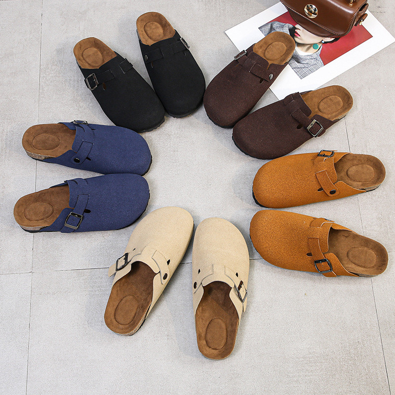 New Summer Cork Sole Shoes Women Fashon Beach Cork Slippers Men Casual Slides