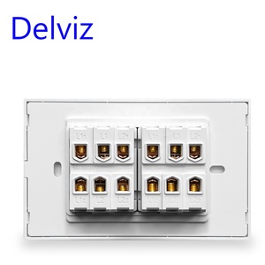 Delviz 120mm * 72mm Tinh thể thủy tinh chúng tôi BR bảng chuyển đổi, AC 110V ~ 250V 16A điều khiển điện, 4 gang 2 cách đẩy nút Tường Đèn chuyển đổi - Product Image 2