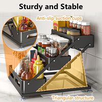 Rak Bumbu Lipat 3 Tingkat Modern Multifungsi untuk Meja Dapur, Organizer Bumbu Dapur dari Baja Karbon untuk Lemari