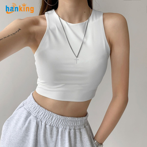 Ehanking mujeres Sexy Slim Tops cuello redondo sin mangas señoras buena calidad doble Nylon Tank Tops verano moda señoras ropa chaleco - Product Image 2