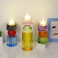 Bougeoirs lumineux en forme d'étoile en cristal, décoration créative pour la maison, vente en gros de verre élégant bon marché