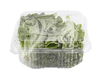 Emballage à clapet transparent de récipient d'herbes en plastique PET de qualité alimentaire pour feuilles de laitue