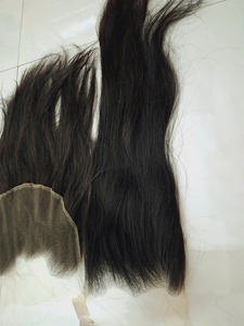 Ligne de cheveux basse M délié 13x4 Full Frontal HD pour perruque avec cheveux vierges vietnamiens Body Wave 18 pouces Machine Double trame - Product Image 4