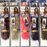 Extensions de cheveux bouclés synthétiques en vrac Freetress Water Wave de 22 pouces, 100g, ombrés, pour tresses au crochet – En stock – Meilleures ventes