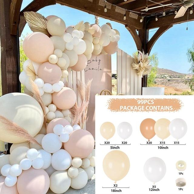 Brown Balloon Garland Kit Arch Stuffing Gender Reveal Balloons in Bulk Boho Light Jungle Cream Baby Shower Decorations