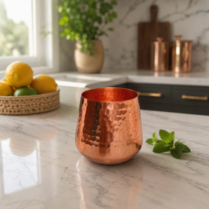 Taza de Cobre Puro Hecha a Mano de Lujo, Diseño Martillado para Moscow Mule, Copa de Cóctel, Taza de Cerveza Metálica, para Restaurante o Bar, con Logotipo Personalizado - Product Image 1