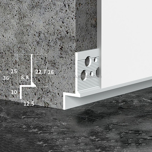 Perfil de Aluminio en Forma de L de Alta Calidad TK para Zócalo Empotrado, Línea Oculta en la Pared, Rodapié Metálico Empotrado, Perfil Decorativo con Espacio de Sombra - Product Image 3