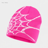 Bonnet Réversible Y2K en Acrylique et Spandex Tricoté Sans Couture avec Logo Jacquard Gothique, Sans Revers, Faible MOQ, Bonnet Côtelé en Stock