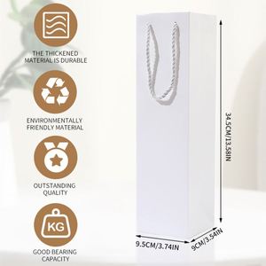 Kraft Paper Wine <b>Gift</b> <b>Bag</b> with Handles, Custom Logo Printed <b>Bottle</b> Paper <b>Bag</b> for Christmas Wine and Promotional Packaging - Product Image 4