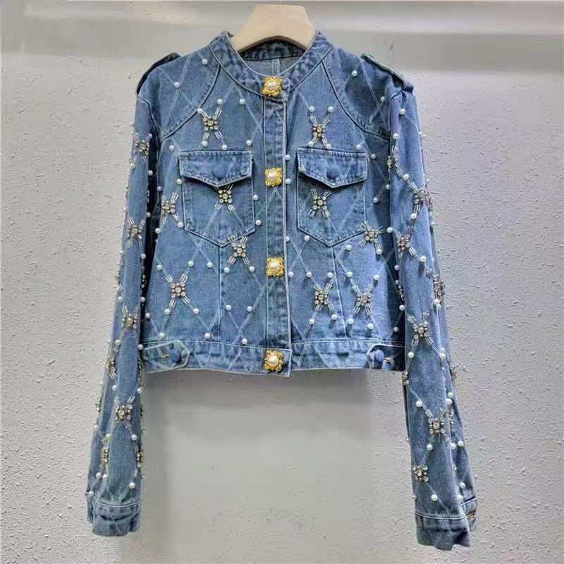 Women s Vintage Retro Button Denim
