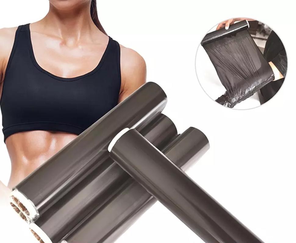 Wholesale Private Label Slimming Body Black Plastic Wrap Weight Loss Burning Belly Stomach Fat Shaping Body Osmotic Wrap