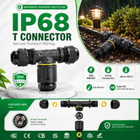 T-förmiger IP68 Wasserdichter Messing-Steckverbinder 32A 450V Schraubenloser Anschlussblock 3-Wege Elektrischer Kabelverteiler ENEC UKCA CE ETL NSW