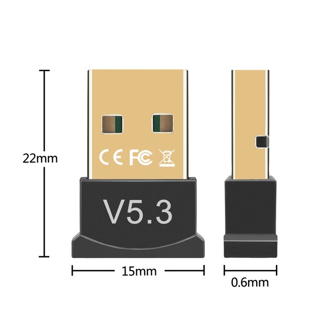 USB BT 5.3 Adapter Wireless Bluetooth 5.1 Dongle Adapter for PC Laptop Wireless Speaker Audio Receiver USB Transmitter