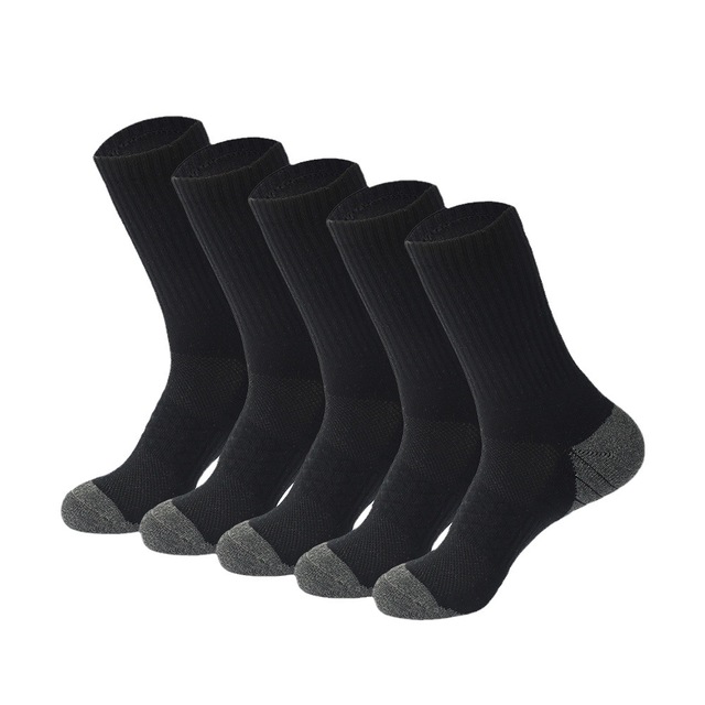Men's Disposable Thick Anti-Bacterial Soft Knitted Cotton Blend Cushioned Moisture Wicking Breathable Crew Socks for Sports