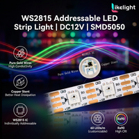 Bande LED Flexible Programmable 5M WS2815 RGB DC12V 60 100 144 LED, Éclairage Intelligent à Pixels Adressables IP20, Vente Directe Usine OEM ODM