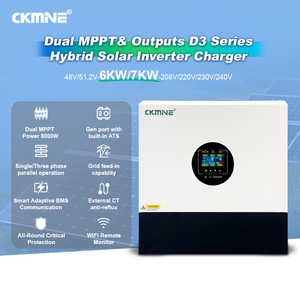 CKMINE 7KW 6KW 48V Onduleur <span class=keywords><strong>Solaire</strong></span> Hybride Double MPPT Double Sortie AC avec WIFI pour Système de Stockage d'Énergie Domestique Connecté au Réseau et Hors Réseau - Product Image 3