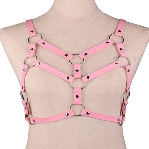Lingerie Sexy Bondage Punk Goth, Soutien-Gorge <span class=keywords><strong>Cage</strong></span> Sans Bonnets, Harnais de Corps en Cuir Ajustable, Fétiche BDSM - Product Image 4