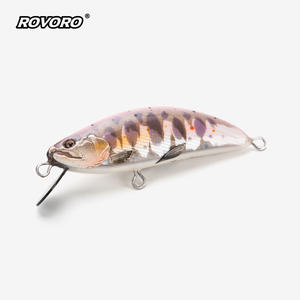 เหยื่อปลอม ROVORO Tackle ขนาด 52 มม. น้ำหนัก 3.8 กรัม ทำด้วยมือจากไม้บัลซา สำหรับตก<span class=keywords><strong>ปลา</strong></span>แซลมอน <span class=keywords><strong>ปลา</strong></span>เทราต์ ปรับแต่งได้ - Product Image 5
