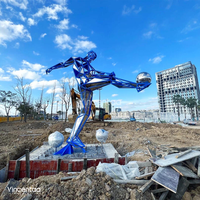 Sculpture de joueur de football en acier inoxydable Vincentaa, sculpture personnalisée d'art moderne