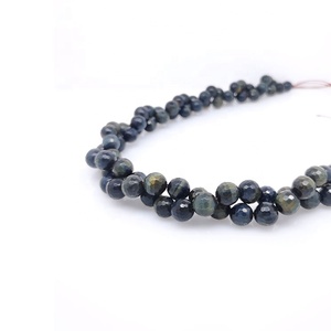 Naturale blu occhio di <span class=keywords><strong>tigre</strong></span> 8mm taglio rotondo braccialetto di perline collana di pietre preziose per la creazione di gioielli - Product Image 3