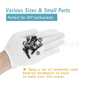 M6 Hex <b>Socket</b> Head Cap <b>Screws</b> Nuts Washers Kit 100Pcs Alloy Steel Grade 12.9 Industrial Standard ISO7380 With T-Handle - Product Image 5