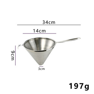 304 filtro conico in acciaio inox con manico in metallo scarico olio a rete imbuto - Product Image 4