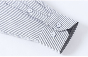 Chemise Oxford décontractée pour homme, coupe ajustée, 100% coton, style sans repassage, résistante aux plis, à carreaux en chevrons, rayée, manches longues, ODM - Product Image 5