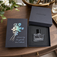 Boîte cadeau rigide personnalisée avec couvercle et base pour flacon de parfum, estampage à chaud holographique, emballage cosmétique de luxe