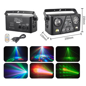 5in1 RGB LED 매직볼 효과 레이저 조명 휴대용 디스코 DJ 노래방 나이트클럽 바 음악 축제 무대 조명 리모컨 - Product Image 2