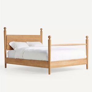 Cama Americana de Madera Maciza con Mimbre y Ratán Natural Antiguo, Perfecta para el Dormitorio, Directo del Fabricante - Product Image 2