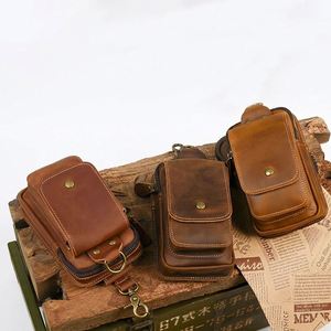 Bolsa de Cintura para Hombre, de Cuero Genuino, Duradera, Multifuncional, para Teléfono de 7 Pulgadas, Diseño Moderno, con Relieve, Novedosa, Promocional - Product Image 2