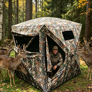 Carpa de Caza Compacta para Viajes, Estructura Ligera, Interior Espacioso para 2-3 Personas, Cierres Impermeables para Cazadores y Excursionistas - Product Image 1