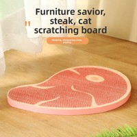 Nouvelle Planche à Gratter Créative pour Chat en Carton Ondulé, Style Steak, Anti-Griffures, Jouet Mural Vertical avec Repose-Griffes