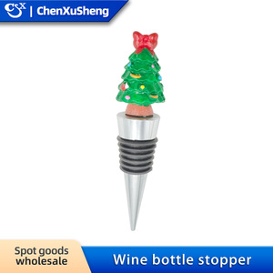 Christmas Wine Stopper Plastic Bottle Seal With Santa Snowman Tree Design For Holiday Gift - Product Image 4