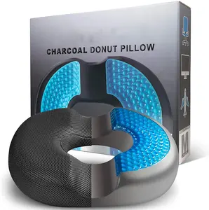 Charcoal Donut Kissen für Steißbein schmerzen, Hämorrhoiden Relief Butt Kissen, Ortho pä disches Gel Memory Foam Sitzkissen für Steißbein