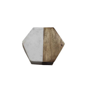 Sous-verres hexagonaux en pierre et bois, surface polie, décoration de table, sous-verres en vente par les exportateurs - Product Image 1