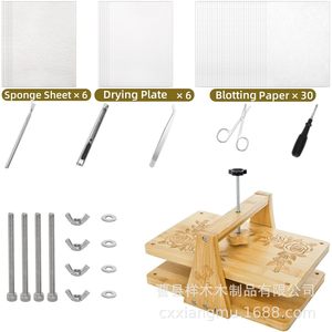 Tabla de bambú para prensar flores con abrazadera ajustable para secar y preservar flores, herramienta para manualidades. - Product Image 4