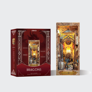 Booknook per <span class=keywords><strong>la</strong></span> Danza del Drago Magico Castello al Chiaro <span class=keywords><strong>di</strong></span> Luna, in Legno Fai da Te, Tridimensionale, Assemblabile, con Interruttore Tattile, Scatola Luminosa, Taglio Laser - Product Image 2