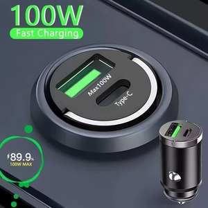 Cargador de Coche de 100W con Doble Puerto USB, Carga Rápida PD Tipo C, Adaptador para iPhone, Samsung, Huawei, Xiaomi - Product Image 5
