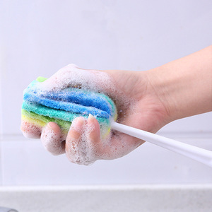 แปรงล้างแก้วซิลิโคนและพีพีด้ามยาวสีรุ้ง แปรงทำความสะอาดครัวทนทานสำหรับขวดแก้ว กระติกน้ำร้อน และล้างจาน - Product Image 4