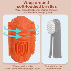 Fábrica al por mayor logotipo personalizado gato cepillo de dientes mascota dedo cepillo perro dedo cepillo de dientes - Product Image 3