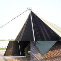 Grande tente gonflable de luxe en coton PVC Oxford, étanche, durable, portable, pour 3-4 personnes, pour le camping en plein air, quatre saisons