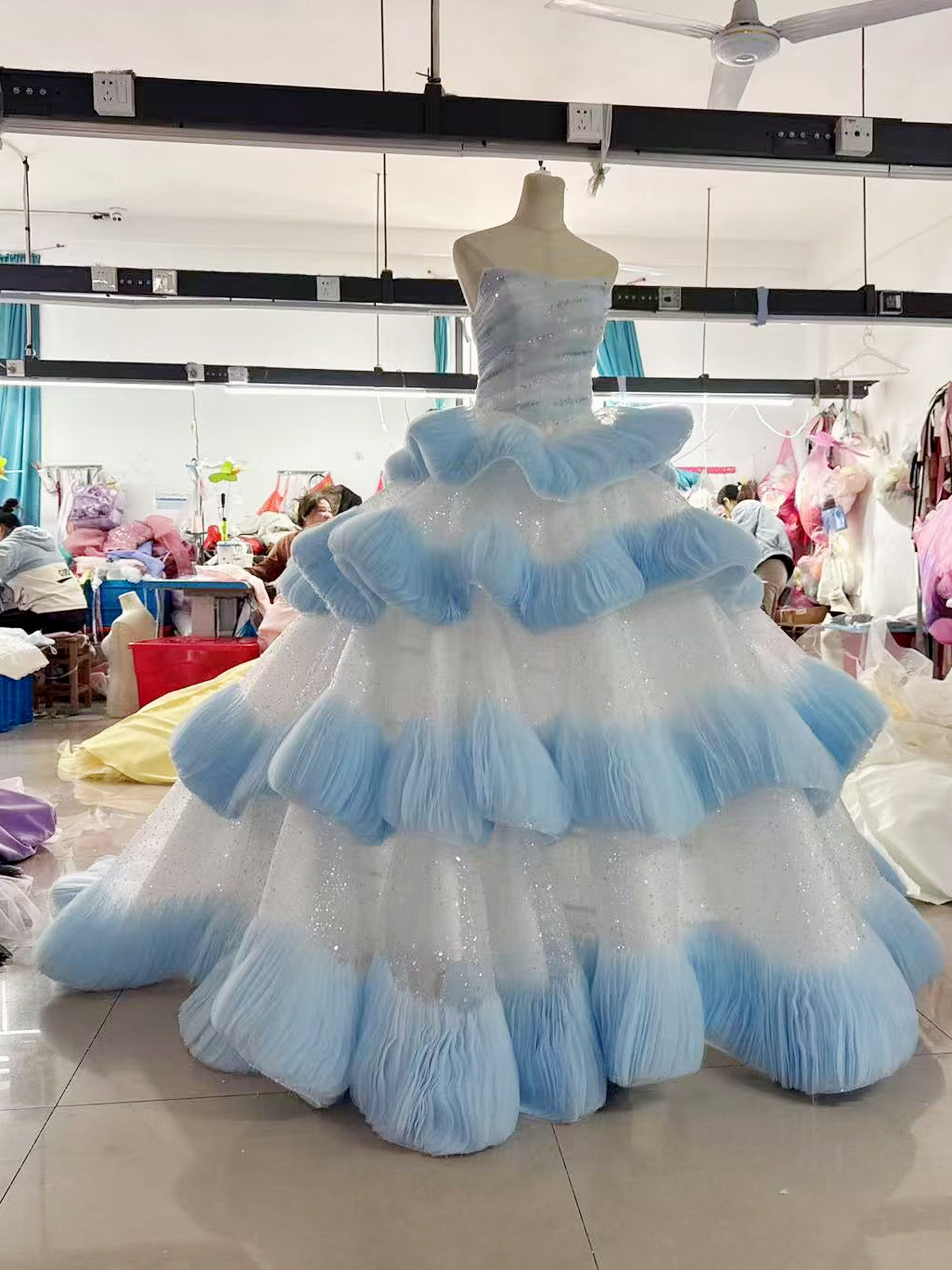 Buy Aqua Blue Wedding Dresses Elegant Halter Neck Design