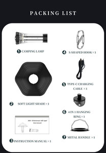 Lampe de camping portable HEX-13 LED 2026 Overseasdesign, étanche, en acrylique, avec batterie au lithium, à intensité variable, fabrication sur mesure - Product Image 4