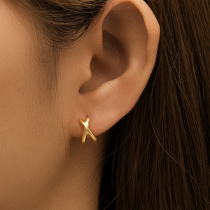 CANNER Joyería Geométrica para Mujer al por Mayor, Pendientes de Aro Minimalistas Chapados en Oro de 18k, Novedad 2024, Joyería de Plata 925 - Product Image 4