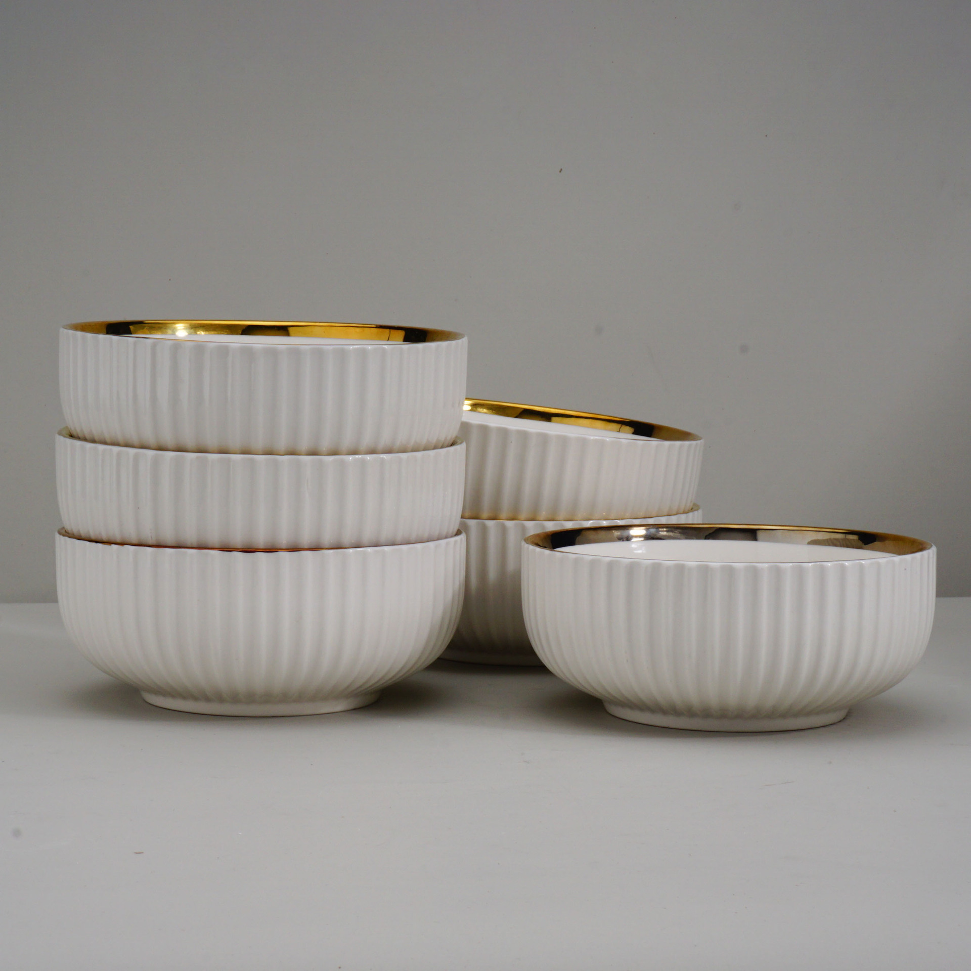 Oro blanco - Juego de 6 tazones de 14 cm (5.5 pulgadas)