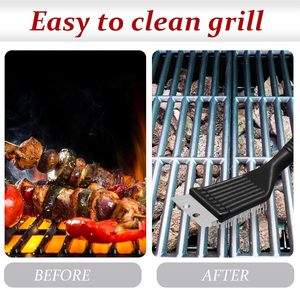 Spazzola <span class=keywords><strong>per</strong></span> Pulizia Barbecue 2 in 1 con Raschietto, Spazzola Resistente <span class=keywords><strong>per</strong></span> Pulizia BBQ, <span class=keywords><strong>per</strong></span> Campeggio e Cucina all'Aperto, Extra Forte (OEM/ODM) - Product Image 4